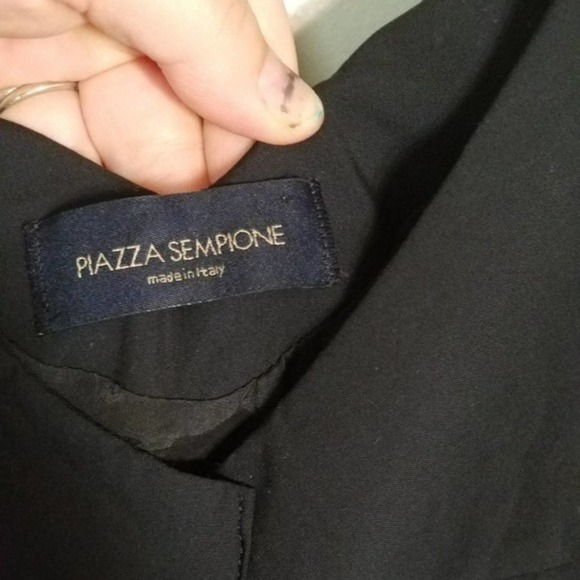 Piazza Sempione Blue Sleeveless Pleated Chest Cocktail Sheath Dress Size Medium - Picture 4 of 7